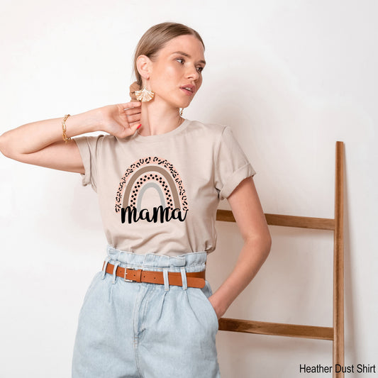 Leopard Rainbow Mama Shirt, Blessed Mama Shirt, Mom Life Shirt,Mothers day gift,mama shirt,Mother's Day Shirt,mom quotes Shirt,c6114