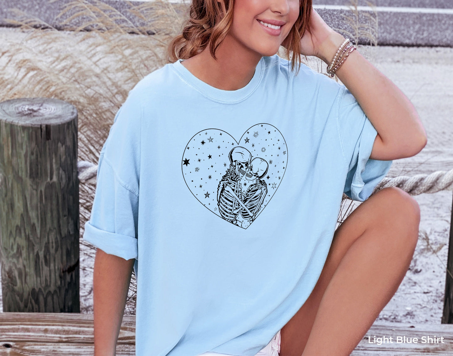 Kissing Skeletons Sweatshirt, Skeleton Hoodie, Gothic Shirt, Skull Hoodie, Couple Sweatshirt, Cool Skeleton Shirt, Skeleton Valentines,C7032