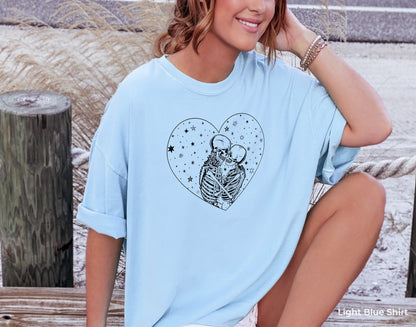 Kissing Skeletons Sweatshirt, Skeleton Hoodie, Gothic Shirt, Skull Hoodie, Couple Sweatshirt, Cool Skeleton Shirt, Skeleton Valentines,C7032