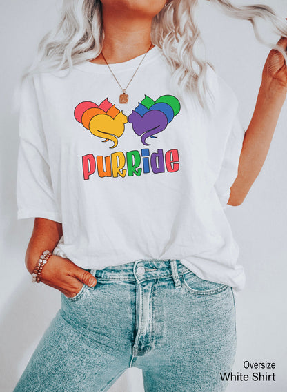 Purride Gay Pride Cat Sweatshirt, LGBT Hoodie, Pride Sweatshirt, Rainbow Pride Sweatshirt, Lesbian Hoodie, Gay Pride LGBTQ Gift, C7013