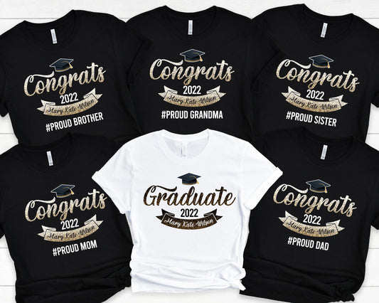Custom Graduation Family Shirts, Personalized Matching Proud Graduate Shirt, Prom Mom of the Graduate, Grad Gifts, C6931