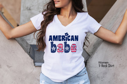 American Babe Shirt,American Flag T-Shirt,Fourth of July Party,Patriotic Shirt,4th of July Shirt,Retro Babe Shirt,American Retro Shirt,C6850