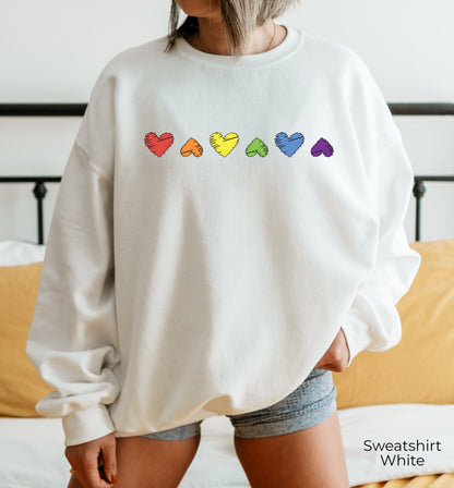 Rainbow Heart Sweatshirt, Pride Hoodie, Perfect Gift, LGBT Hoodie, Pride Rainbow Sweatshirt, Trans Hoodie, Pride LGBT Sweatshirt, C7017