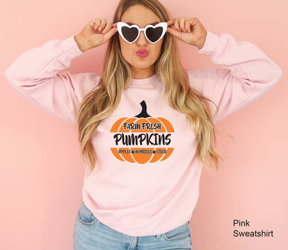 Pumpkin Sweatshirt,Trendy Pumpkin Season Shirts,Funny Fall Sweater,Farm Fresh Pumpkin Tshirt,Hello Pumpkin Patch Sweat,Fall Lover Tees,C7047