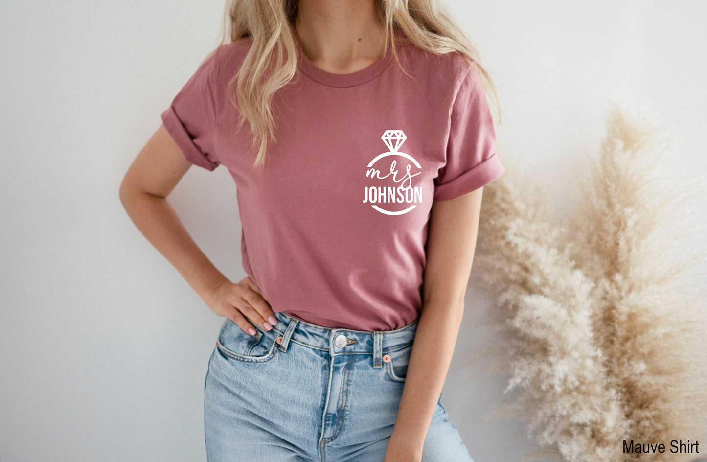 Mrs Johnson Shirt, Gift for Bride, Mrs Last Name Shirt, Mrs Shirt, Mrs Custom Shirt, Custom Last Name Shirt, Mrs Last Name, C5752
