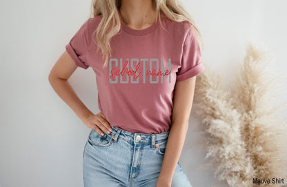 Custom School Name Shirt,Custom Teacher Tshirts,Custom School Mascot T-Shirt,Teacher Team Tee,Personalized School Tanks,Teacher Gift,C7001