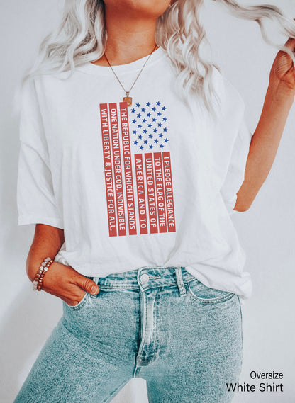 USA Flag Sweater, America Flag Sweatshirt, Cute 4th Of July Shirt, Usa Flag Crewneck, Merica Patriot, Pledge of Allegiance,C6955