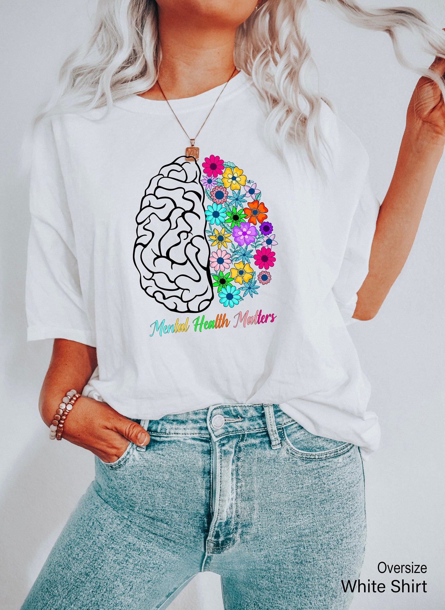 Mental Health Matters Sweatshirt, Plant Lovers Gift, Gardening Gift, Flower Hoodie, Floral Brain Sweatshirt, Mental Health Awareness, C6967