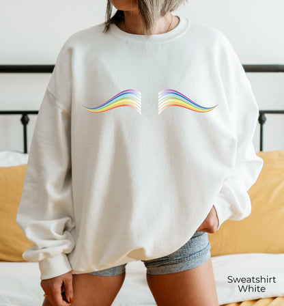 Pride Sweatshirt, Gay Pride Hoodie, Gay Rainbow Boobs Sweatshirt, LGBT Sweatshirt, Lesbian Sweatshirt, Can't Think Straight Hoodie, C6987