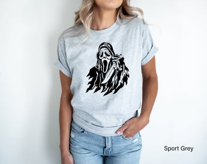Skeleton Scream Shirt,Horror Sweatshirts,Fall Tshirts,Scream Tshirt,Trendy Halloween Party Tee,Horror Movie Gift,Gift For Halloween,C7030