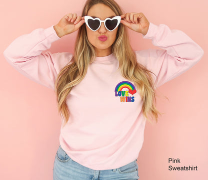 Love Wins Sweatshirt, Rainbow Pride Hoodie, Love Wins Pocket Sweatshirt, LGBT Hoodie, Pride Pocket Sweatshirt, Love Wins T-Shirt, C6992