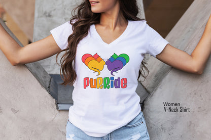 Purride Gay Pride Cat Shirt, LGBT Shirt, Pride Shirt, Rainbow Pride Shirt, Lesbian Shirt, Activist Shirt, Gay Pride LGBTQ Gift, C7013