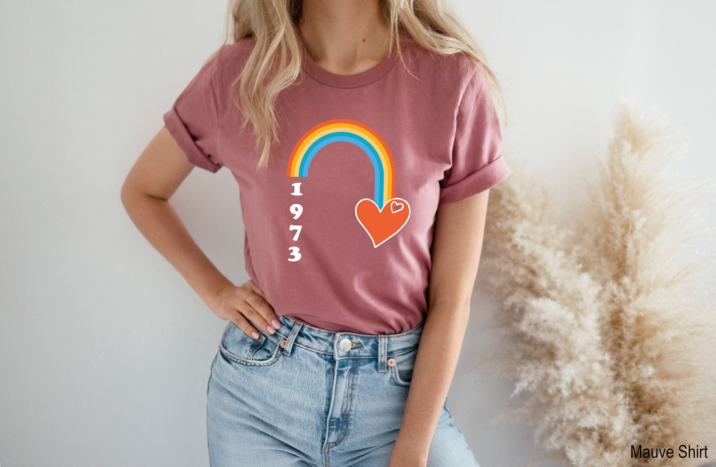 1973 Racerback,Heart 1973 Feminist Shirt,Rainbow Shirt,Woman Power Tee,Pro Choice Shirt,Women Rights Tee, Activist Shirt,Protest Shirt,C7106