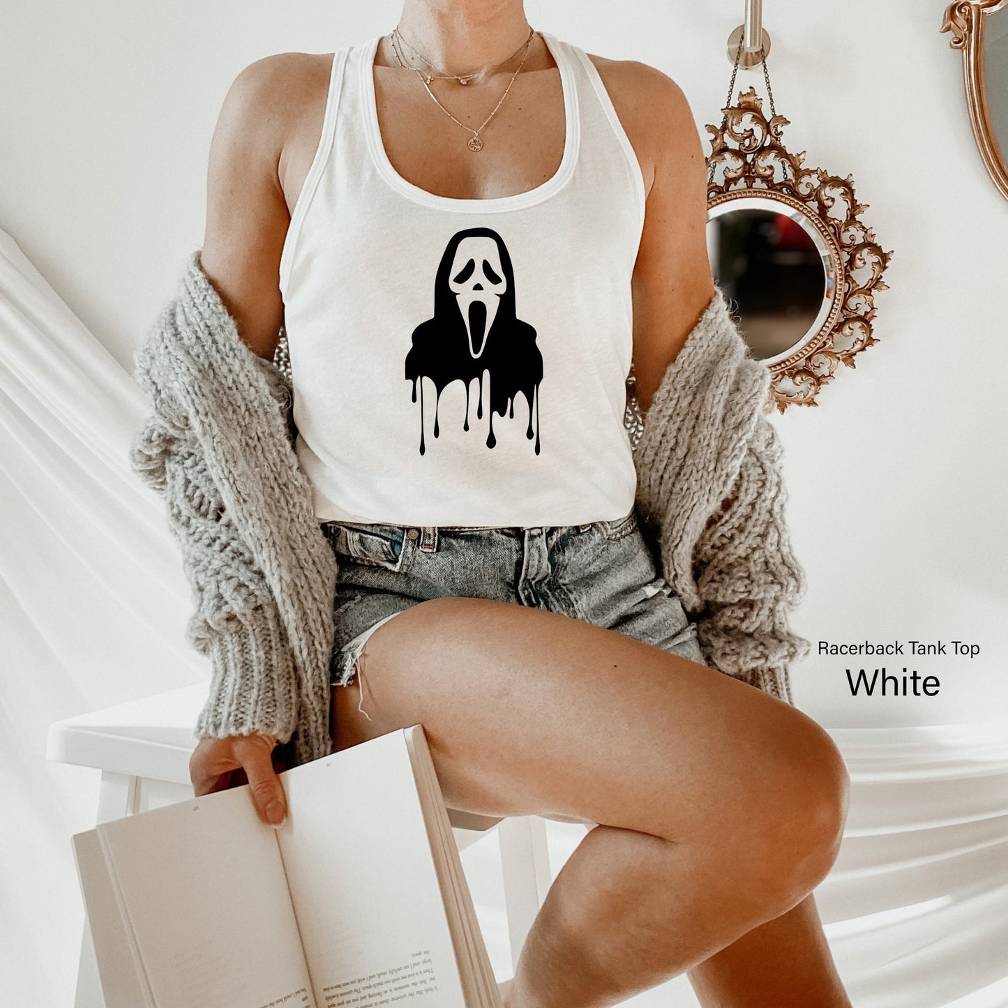 Scream Shirt,Ghostface T Shirt,New Trendy Horror Tees,Funny Halloween Tshirt,Cute Ghost Scream T-Shirt,Horror Movie Gift,Spooky Horror,C6450