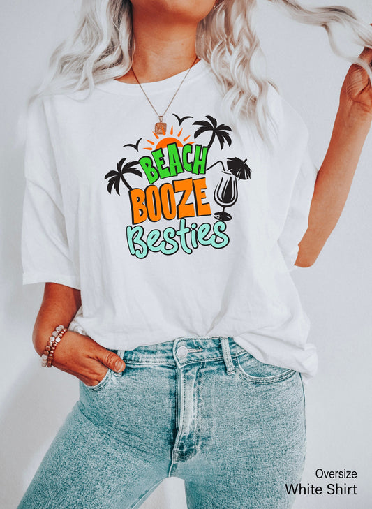 Beaches Booze Besties, Girls Vacation Tee,Summer Shirt, Summer Racerback, Beaches Shirt, Beach Vacation Shirt, Girls Summer Tanktop,C7066