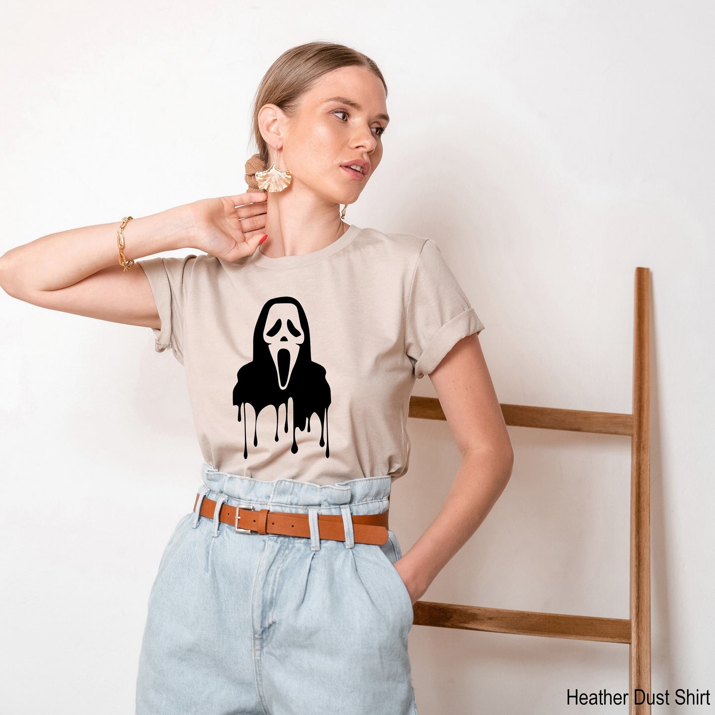 Scream Shirt,Ghostface T Shirt,New Trendy Horror Tees,Funny Halloween Tshirt,Cute Ghost Scream T-Shirt,Horror Movie Gift,Spooky Horror,C6450