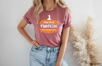 Pumpkin Shirt,Trendy Pumpkin Season Shirts,Funny Fall T Shirt,Farm Fresh Pumpkin Tshirt,Hello Pumpkin Patch T-Shirt,Fall Lover Tees,C7047