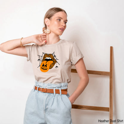 Trendy Halloween Tanks,Leopard Lips Vampire Spider web Tank Top,Pumpkin Tongue Shirts,Halloween Mouth RscerBack,Halloween Party Tees,C7056