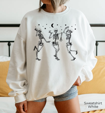 Dancing Skeletons Halloween Sweatshirt,Skeletons Halloween Hoodie,Skeletons Dancing Shirt,Halloween Party Dancing Skeleton Shirt,C7135