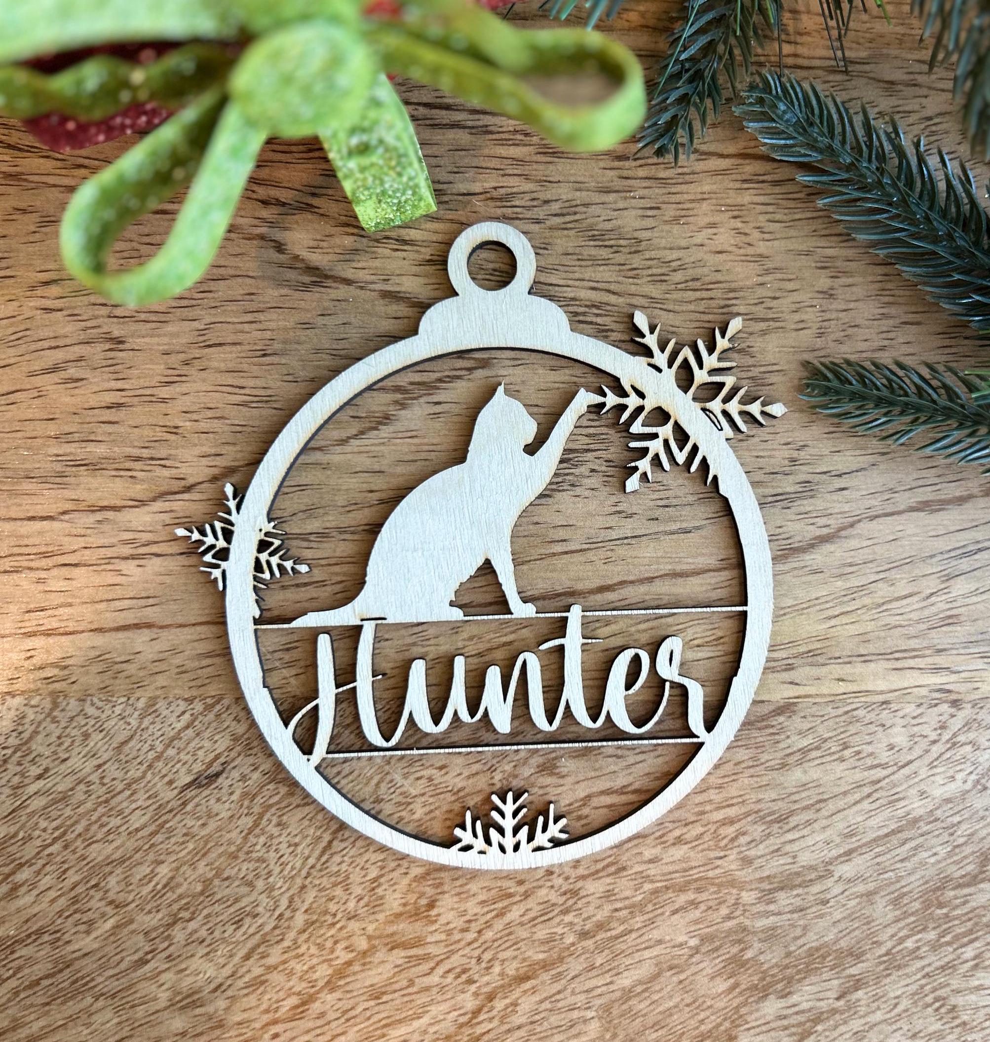 Personalized Dog Paw Ornament, Custom Cat with Name Christmas Ornament, Pet Memorial 2024 Ornament, Christmas Tree  Gift for Dog Mom EOR004
