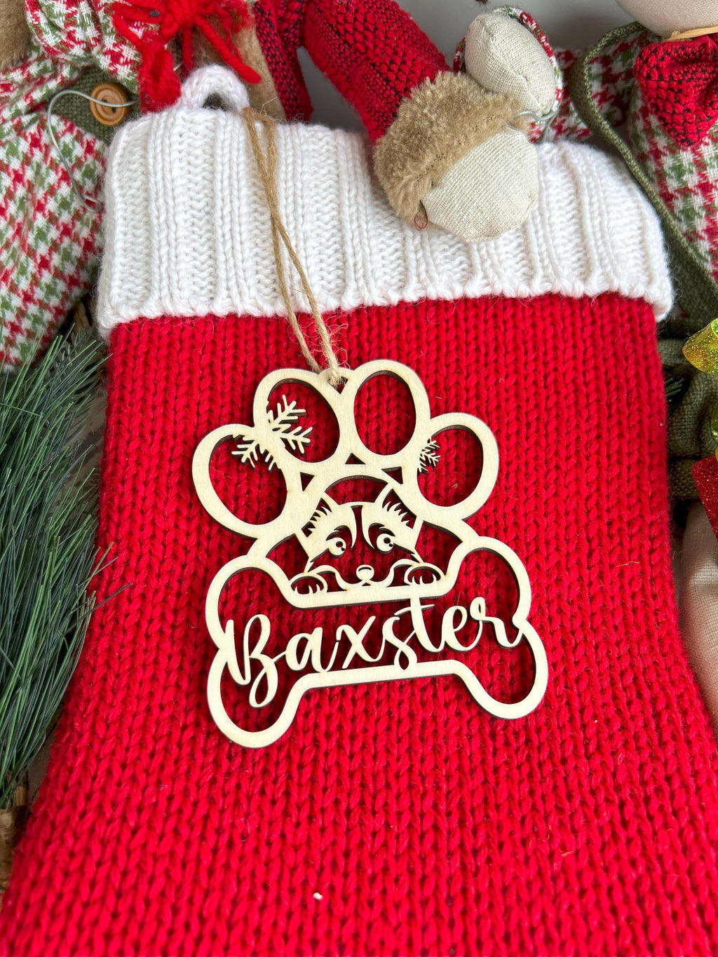 Personalized  Dog Paw Ornament, Custom Christmas Wood Ornament, Xmas  Décor, Family Christmas Ornament, Special Gift for Christmas