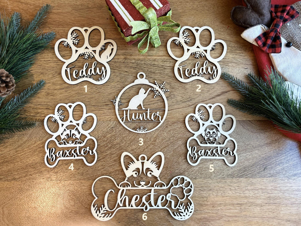 Personalized  Dog Paw Ornament, Custom Christmas Wood Ornament, Xmas  Décor, Family Christmas Ornament, Special Gift for Christmas