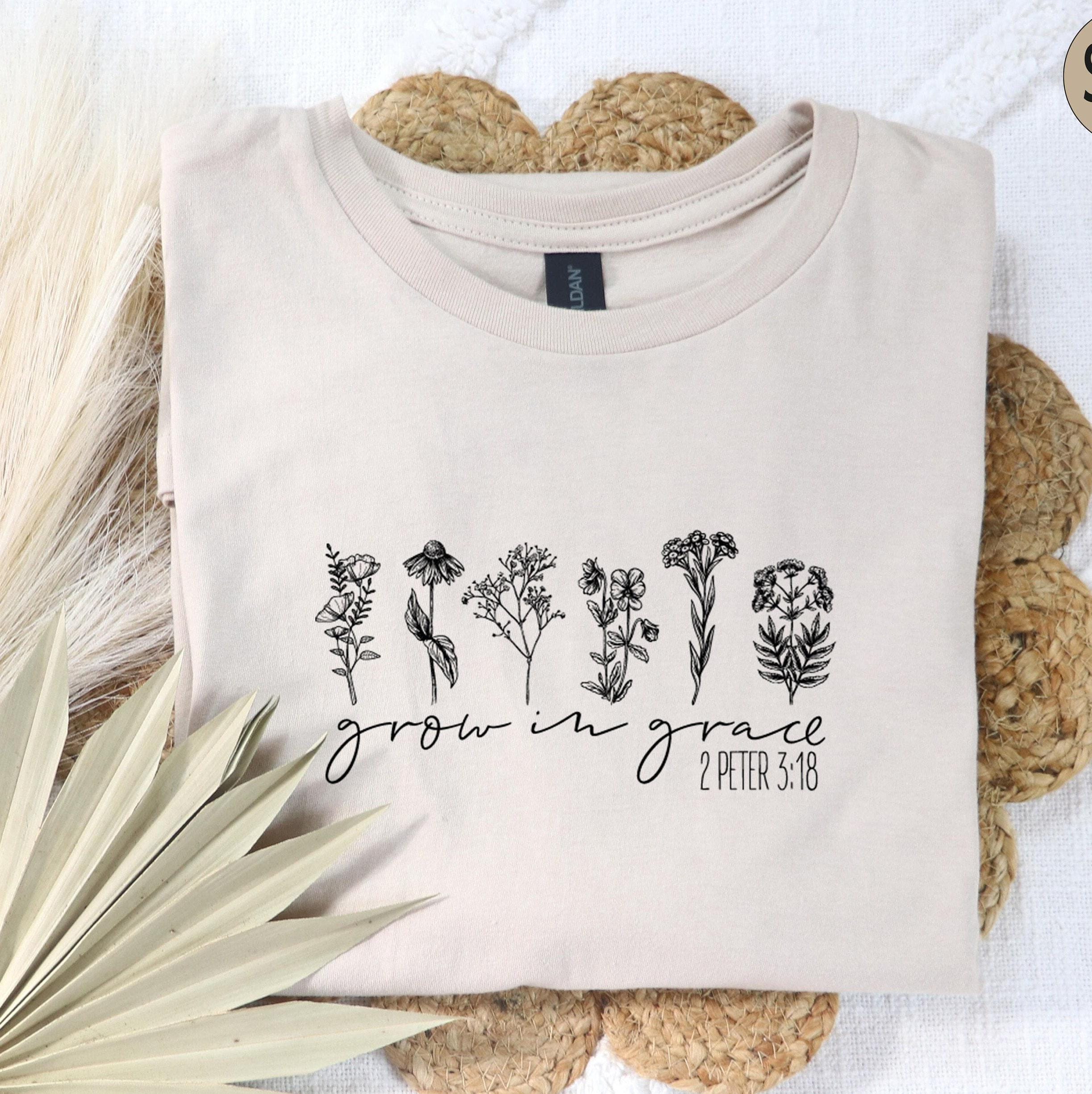 Grow In Grace Sweatshirt, Christian Sweatshirt, Bible Verse Shirt, Religious Gifts For Women, Faith Hoodie, Trendy Christian Gifts