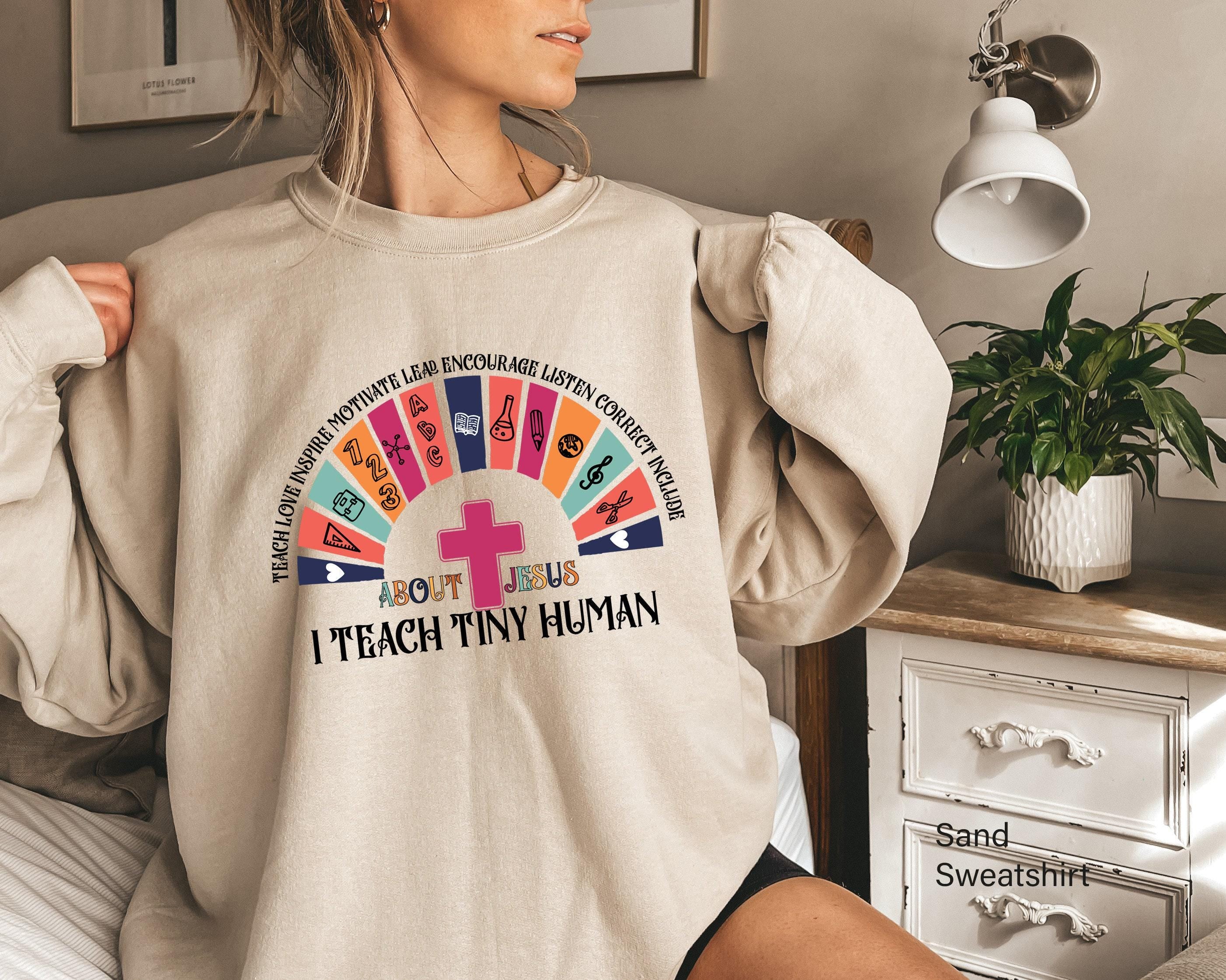 I Teach Tiny Human About Jesus Shirt, I Teach Tiny Human Shirt, Trendy Religious Teacher Gifts, Private Christian School
