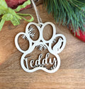 Personalized Dog Paw Ornament, Custom Cat with Name Christmas Ornament, Pet Memorial 2024 Ornament, Christmas Tree  Gift for Dog Mom