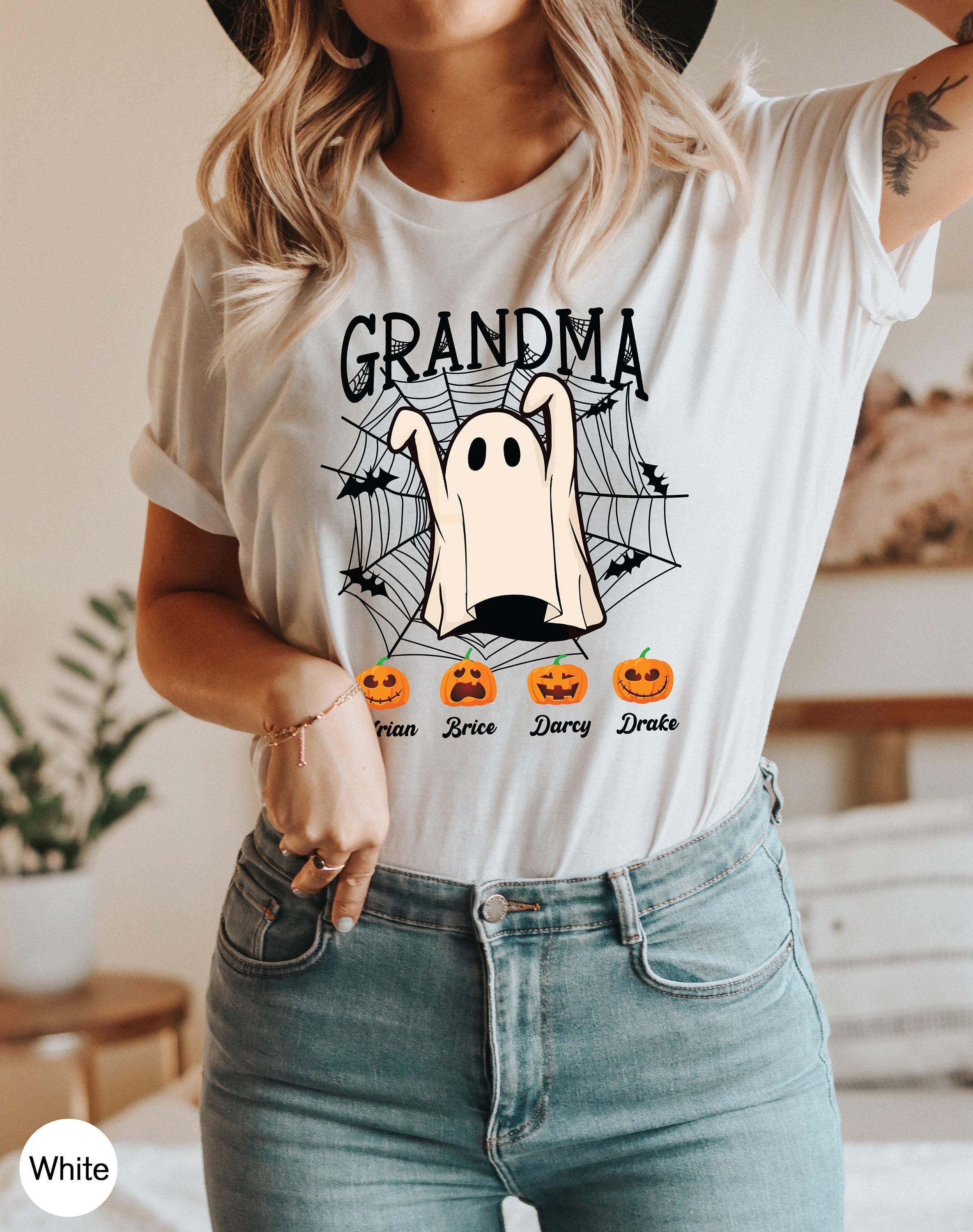 Custom Grandma Shirt With Grandkids Names, Funny Halloween Shirt For Grandma,  Sweatshirt, Custom Halloween Gifts For Grandma