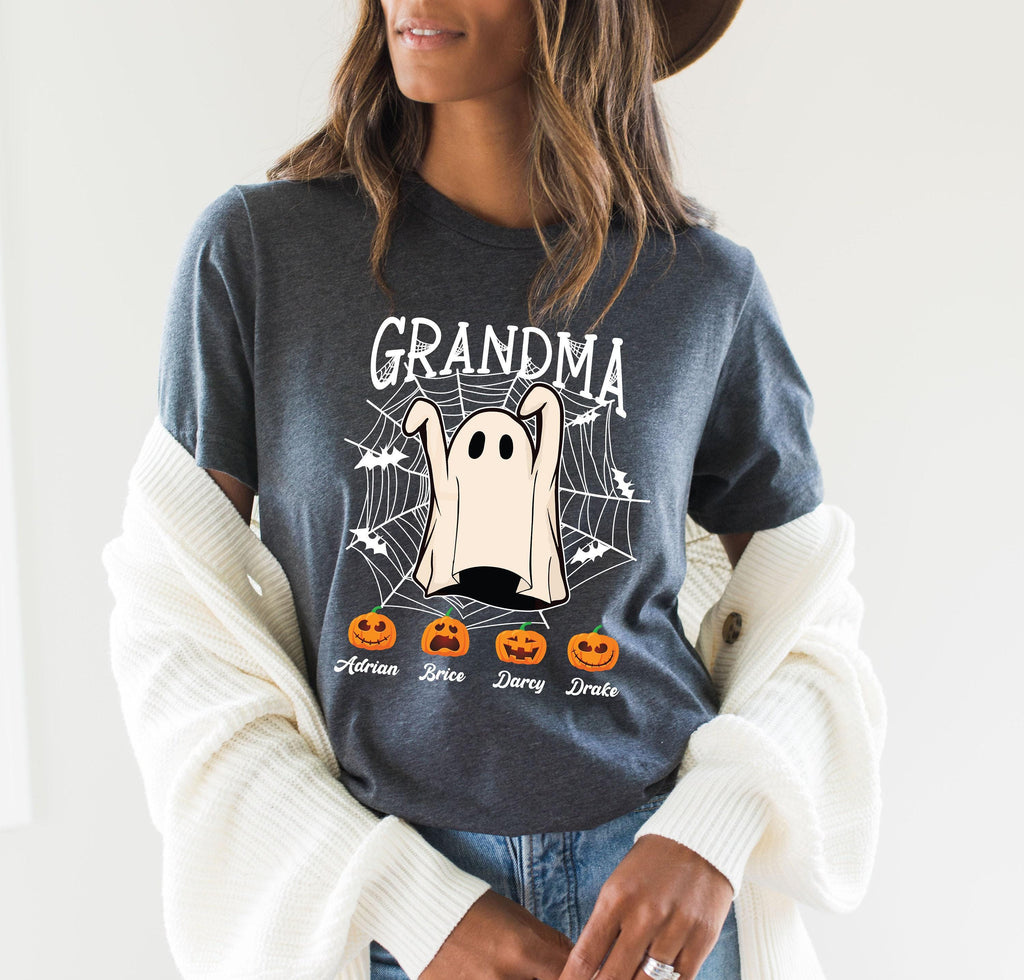 Custom Grandma Shirt With Grandkids Names, Funny Halloween Shirt For Grandma,  Sweatshirt, Custom Halloween Gifts For Grandma