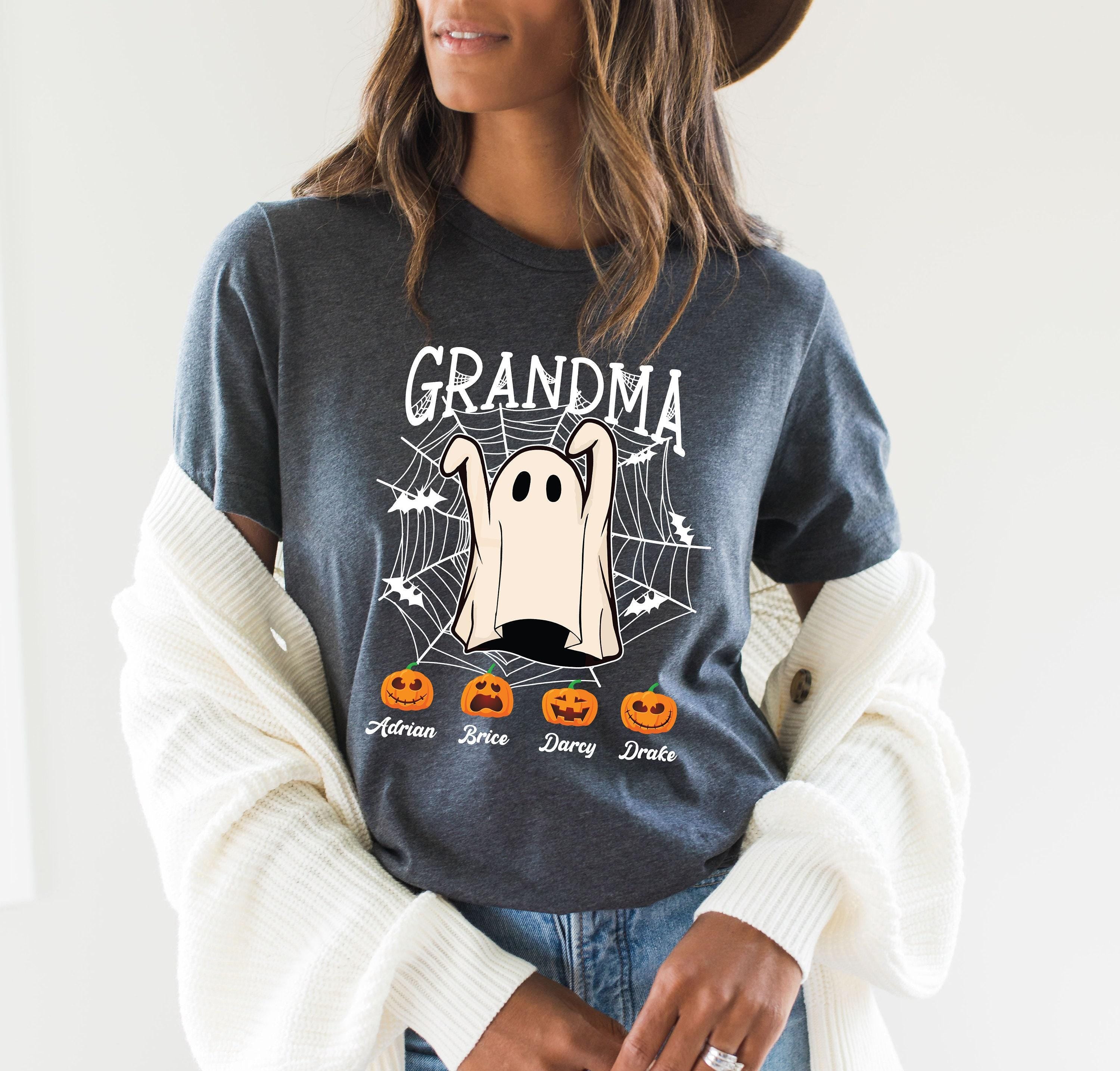 Custom Grandma Shirt With Grandkids Names, Funny Halloween Shirt For Grandma,  Sweatshirt, Custom Halloween Gifts For Grandma
