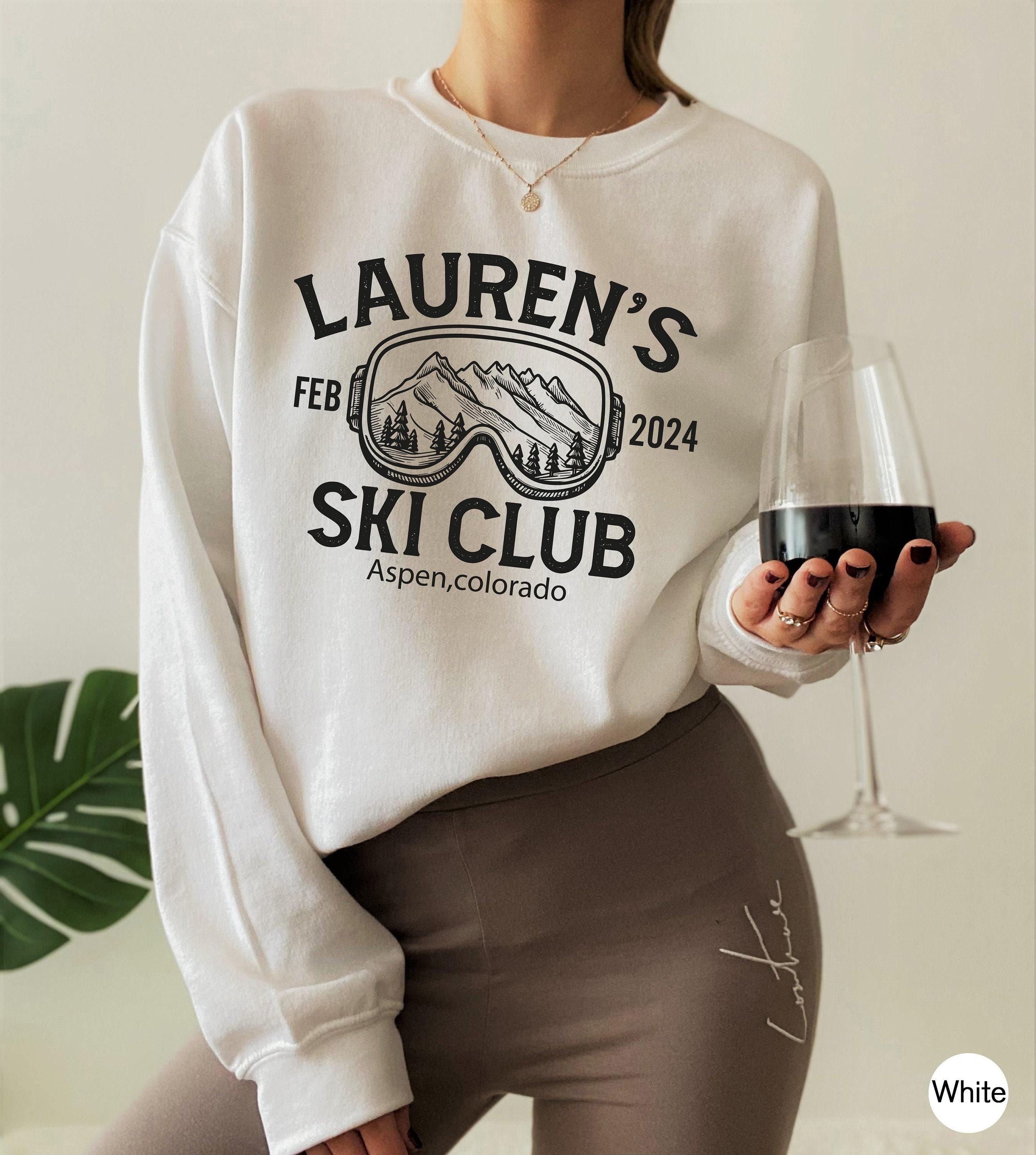 Custom Ski Bachelorette Sweatshirt, Personalized Ski Club Shirt, Winter Bachelorette Party Hoodie, Ski Lover Tee, Bridal