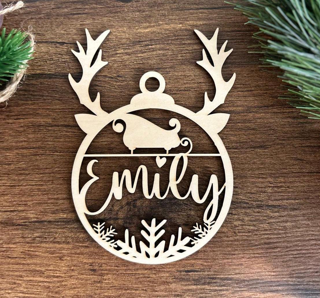 Custom Name Christmas Wood Ornament, Personalized Name Ornament, Christmas Wood Ornament, Family Christmas Tree Decor, Christmas Gifts