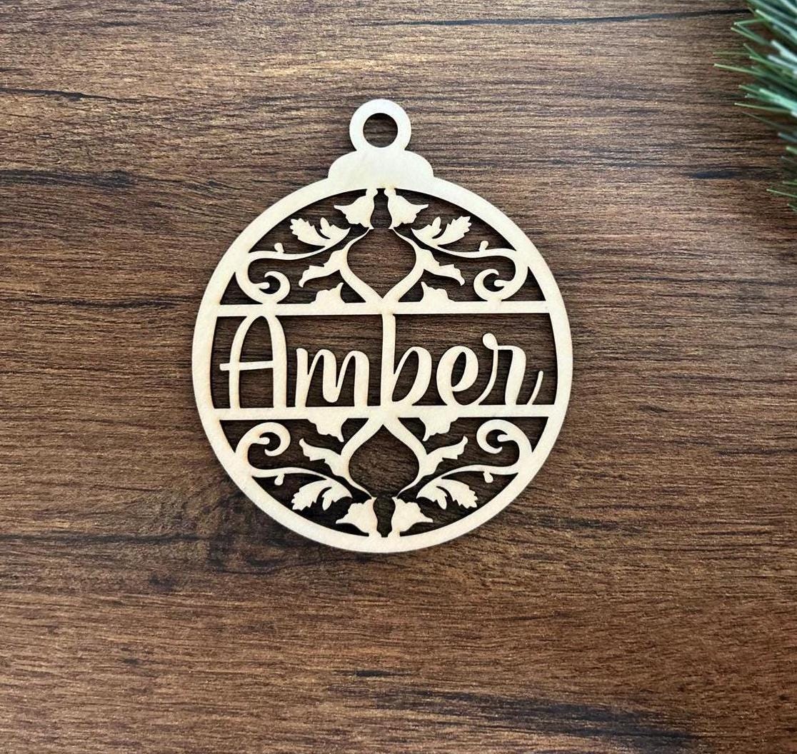 Custom Name Christmas Wood Ornament, Personalized Name Ornament, Christmas Wood Ornament, Family Christmas Tree Decor, Christmas Gifts