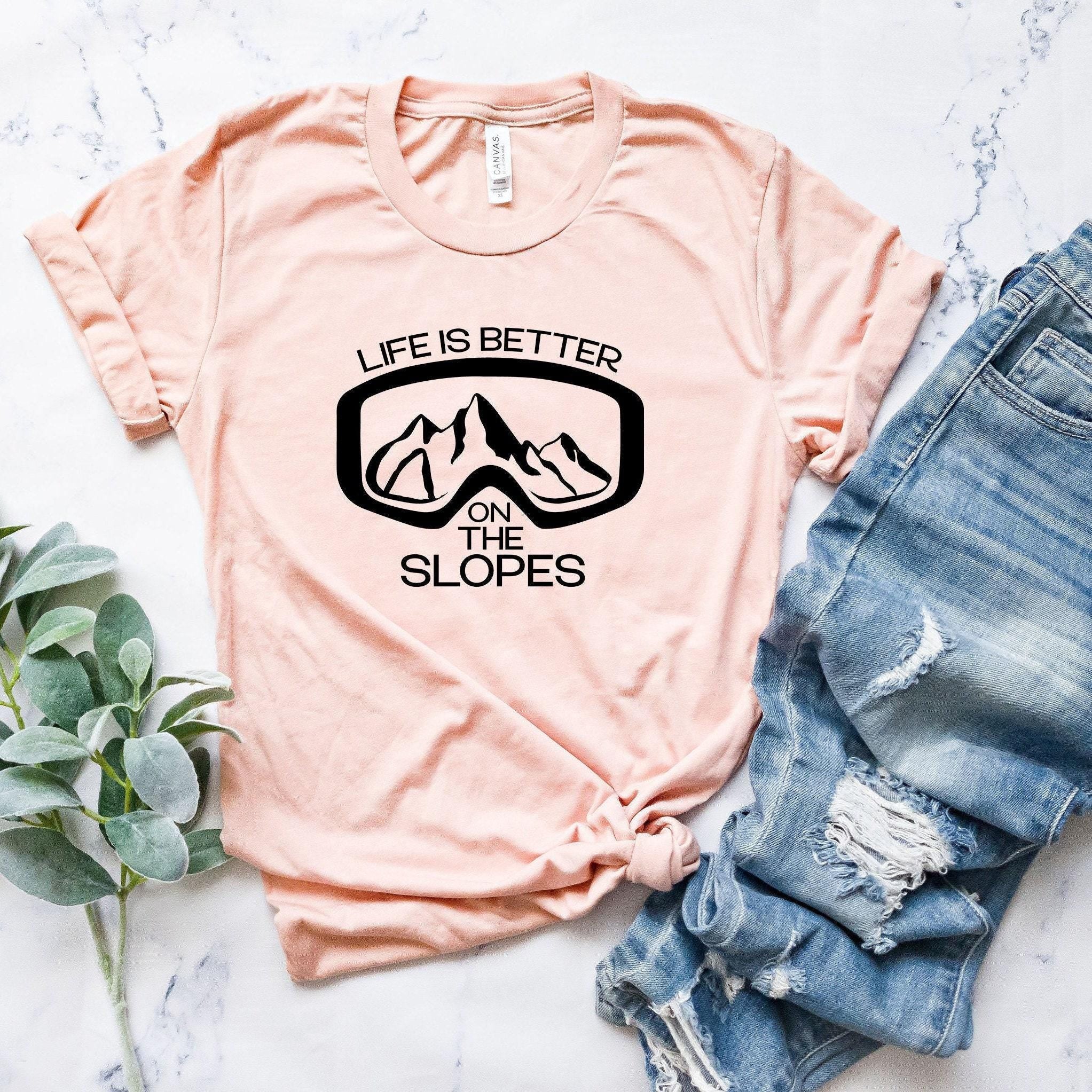 Life Is Better On The Slopes Shirt, Women's Skiing Shirt, Ski Graphic Sweatshirt, Skiing Trip Tshirt, Skier Gifts, Gifts For Skiing