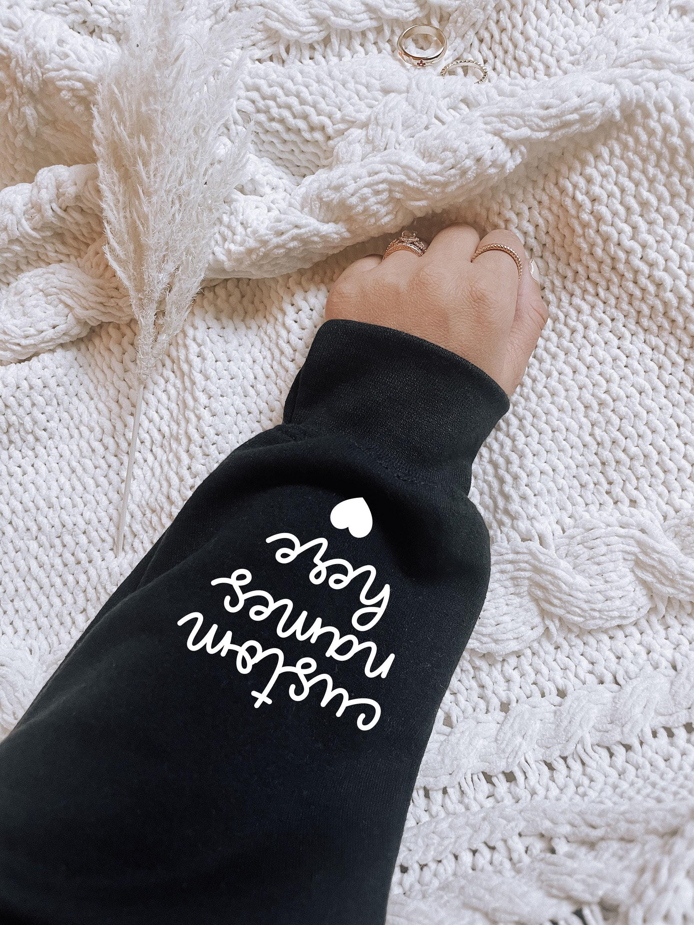 Custom Mom Shirt With Kids Name On Sleeve, Custom Mama Sweatshirt, Personalized Mother's Day Gifts, Customized Birthday 