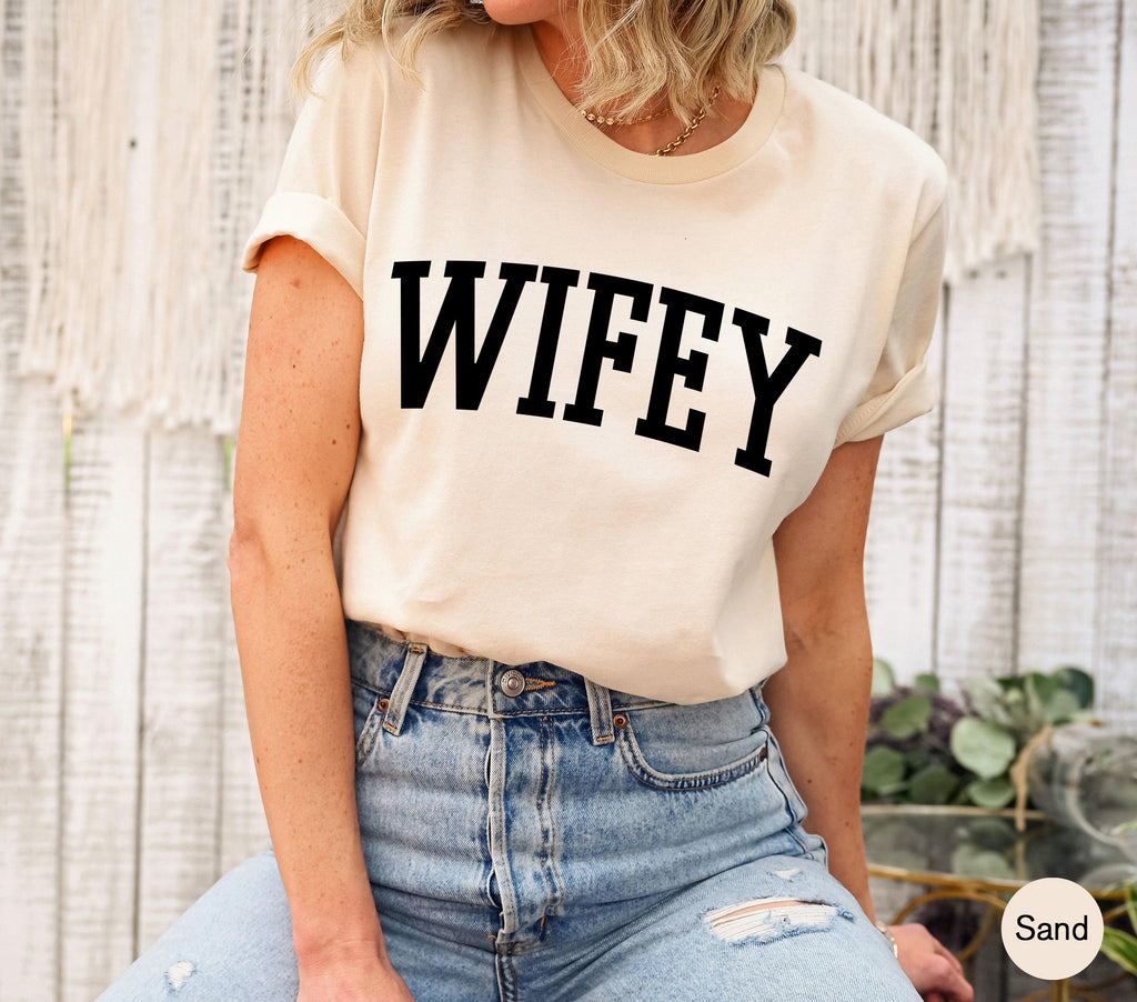 Wifey Sweatshirt, New Bride Shirt, Bridal Party Tshirts , Bachelorette Party Shirt, Wedding Gifts For Bride, Cute Bridal Shower Gifts