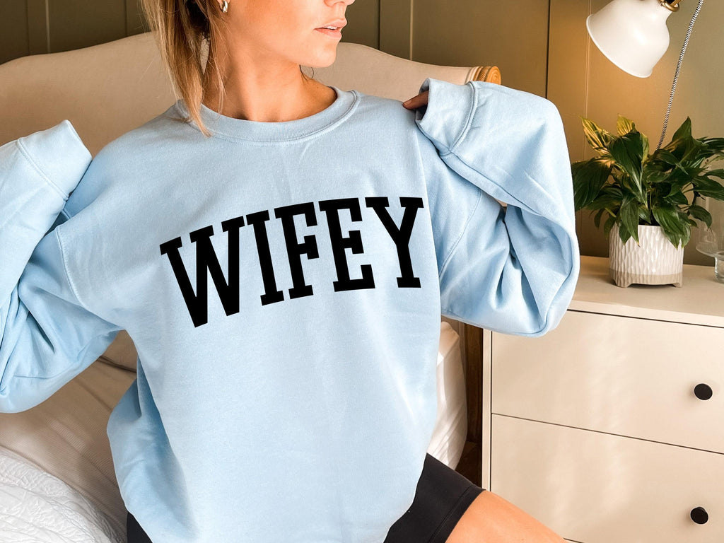Wifey Sweatshirt, New Bride Shirt, Bridal Party Tshirts , Bachelorette Party Shirt, Wedding Gifts For Bride, Cute Bridal Shower Gifts