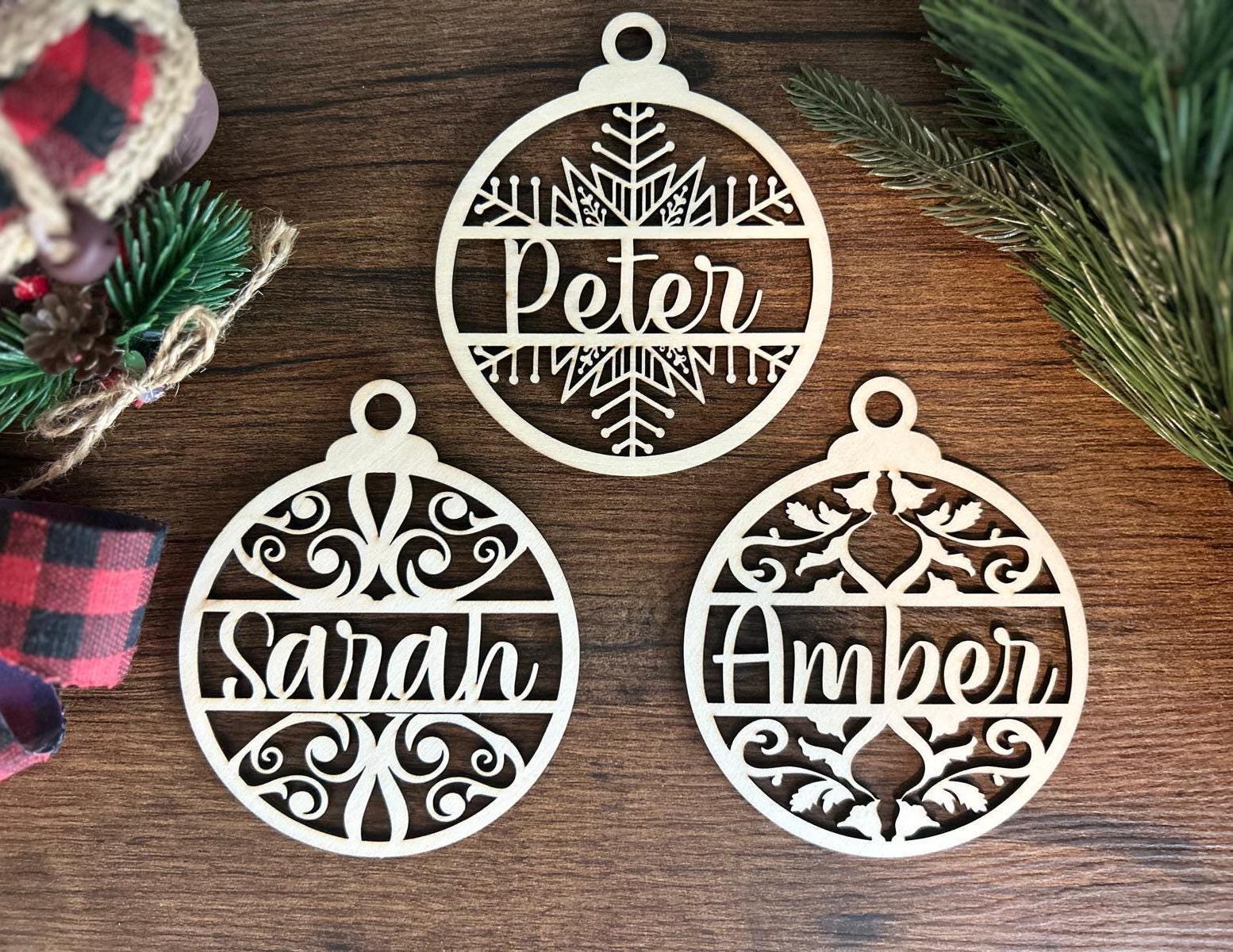 Personalized  Name Christmas Ornament, Custom Christmas Wood Ornament, Xmas  Décor, Family Christmas Ornament, Gift for Christmas