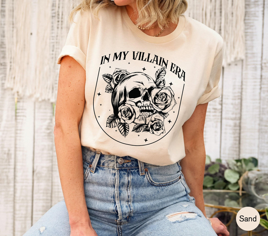 In My Villain Era Sweatshirt, Skull Hoodie, Rose Sweater, Flowery Skeleton Shirt, Book Lover Sweat, Bookish Gift For Teenager