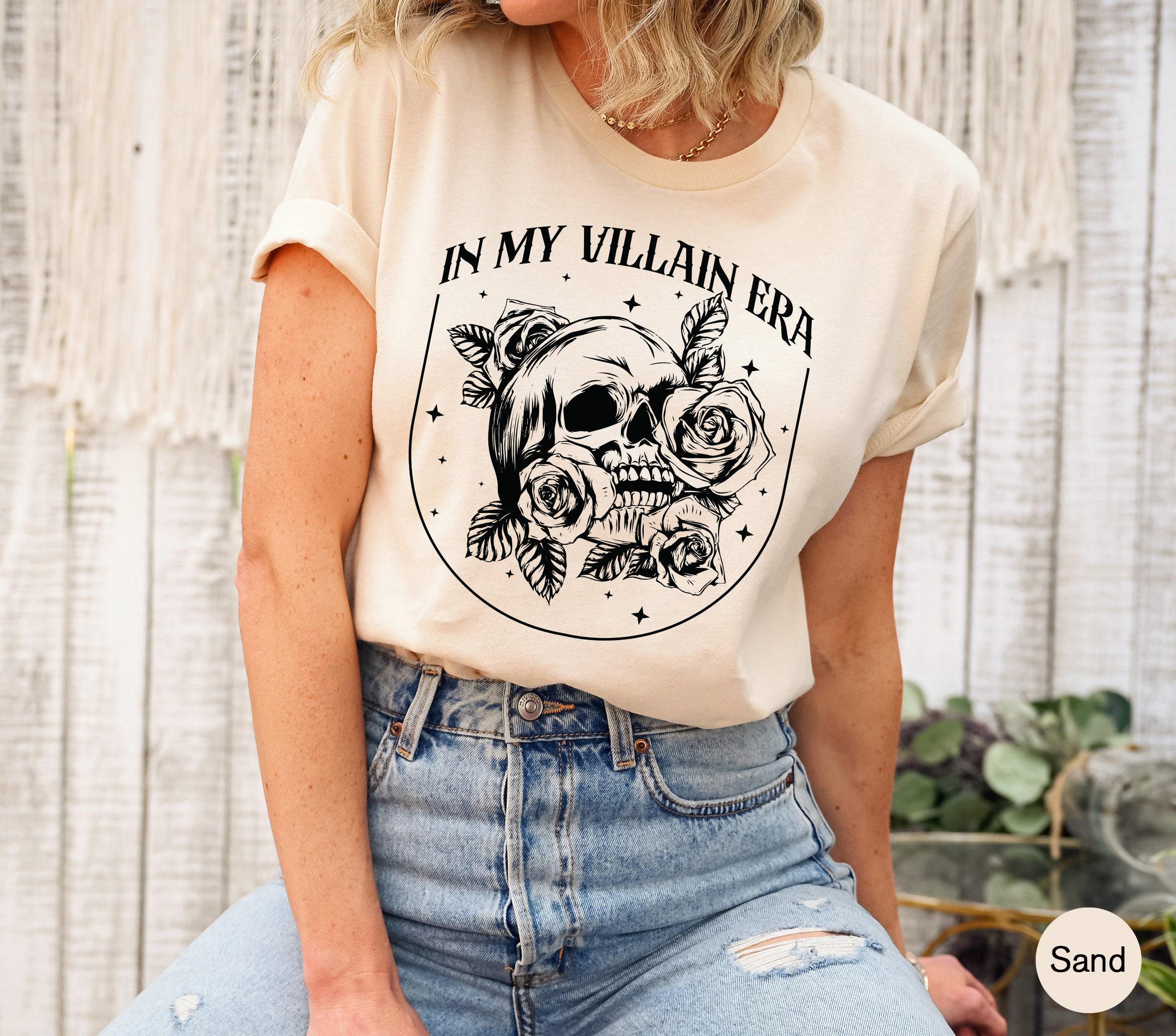 In My Villain Era Sweatshirt, Skull Hoodie, Rose Sweater, Flowery Skeleton Shirt, Book Lover Sweat, Bookish Gift For Teenager
