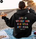 Aesthetic Christian Sweatshirt, God Is Within Her She Will Not Fall Shirt, Bible Verse Gifts for Mothers Day, Women's Religious Shirt