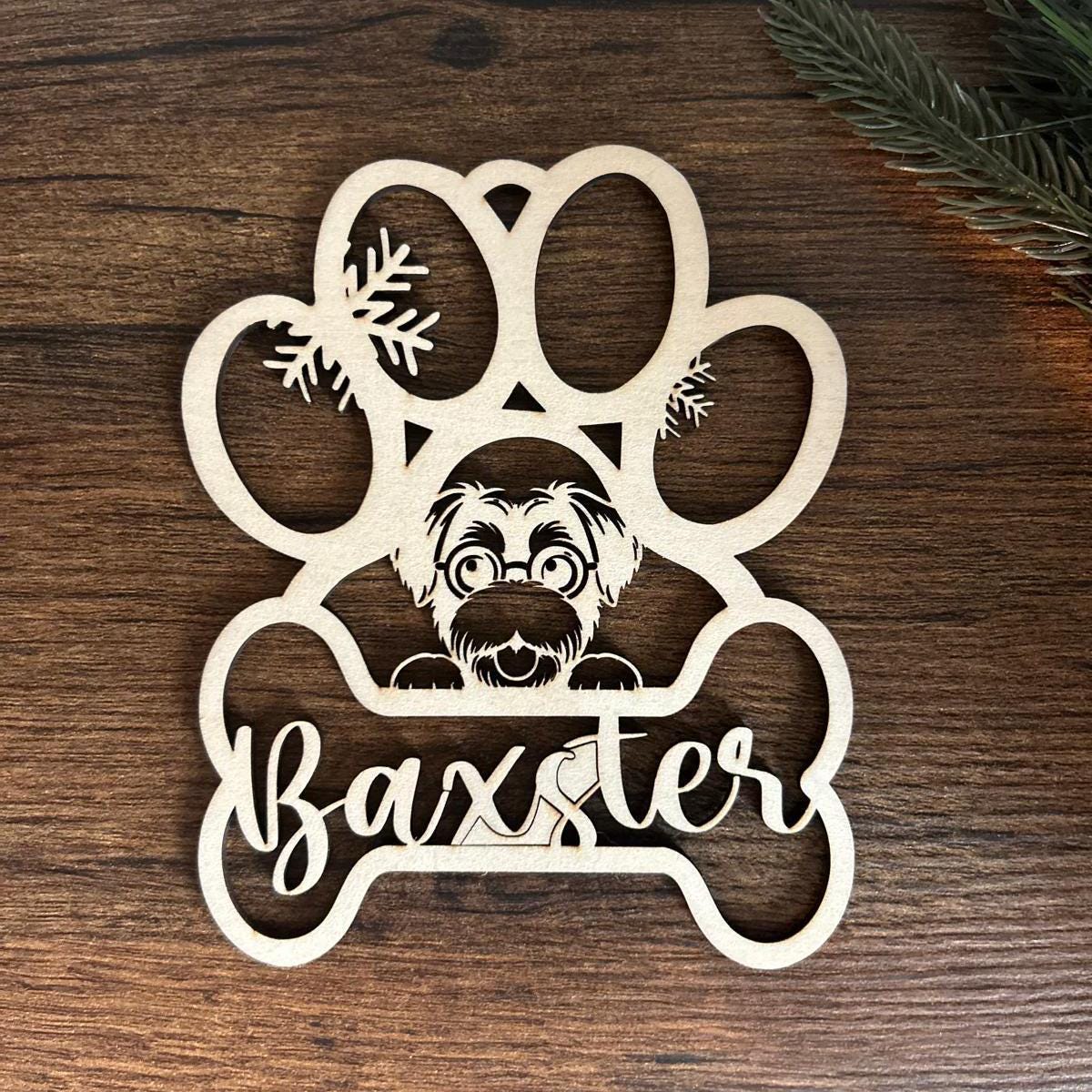 Custom Dog Paw Ornament, Personalized Dog with Name Christmas Ornament, Pet Memorial 2024 Ornament, Christmas Decor Ornament