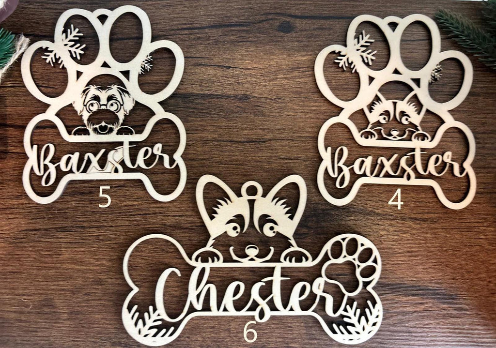 Custom Dog Paw Ornament, Personalized Dog with Name Christmas Ornament, Pet Memorial 2024 Ornament, Christmas Decor Ornament