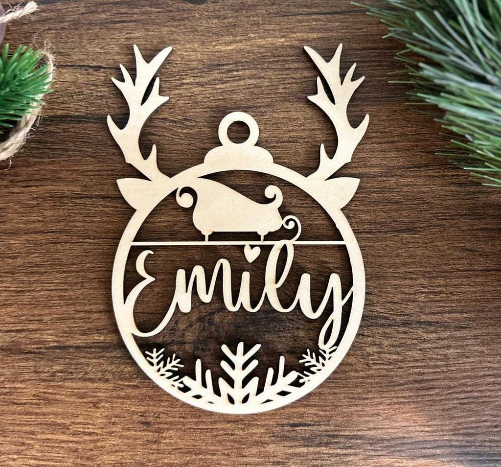 Custom Name Christmas Wood Ornament, Personalized Name Ornament, Christmas Wood Ornament, Family Christmas Tree Decor, Christmas Gifts