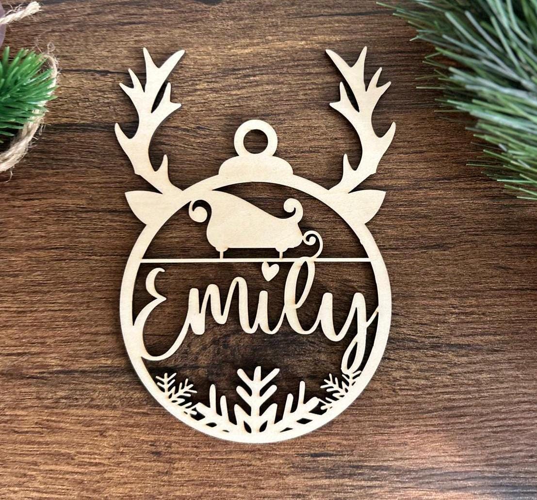 Custom Name Christmas Wood Ornament, Personalized Name Ornament, Christmas Wood Ornament, Family Christmas Tree Decor, Christmas Gifts