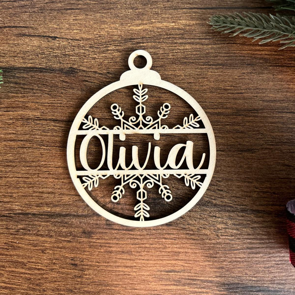 Custom Name Christmas Wood Ornament, Personalized Name Ornament, Christmas Wood Ornament, Family Christmas Tree Decor, Christmas Gifts