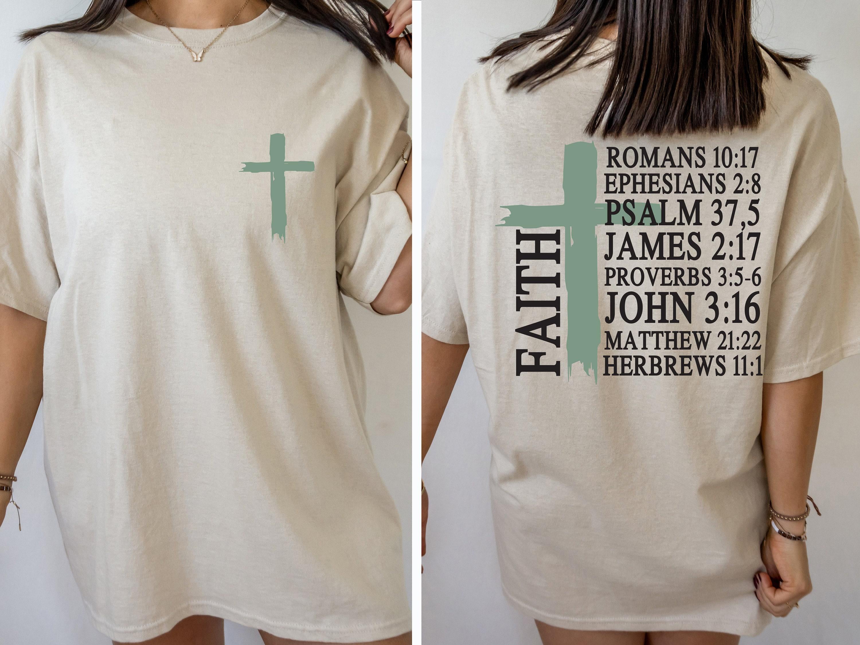 Faith Bible Verse Hoodie, Faith Cross Sweatshirt For Catholic Mama, Inspirational Christan Quotes T-shirt, Gift For Christian Women