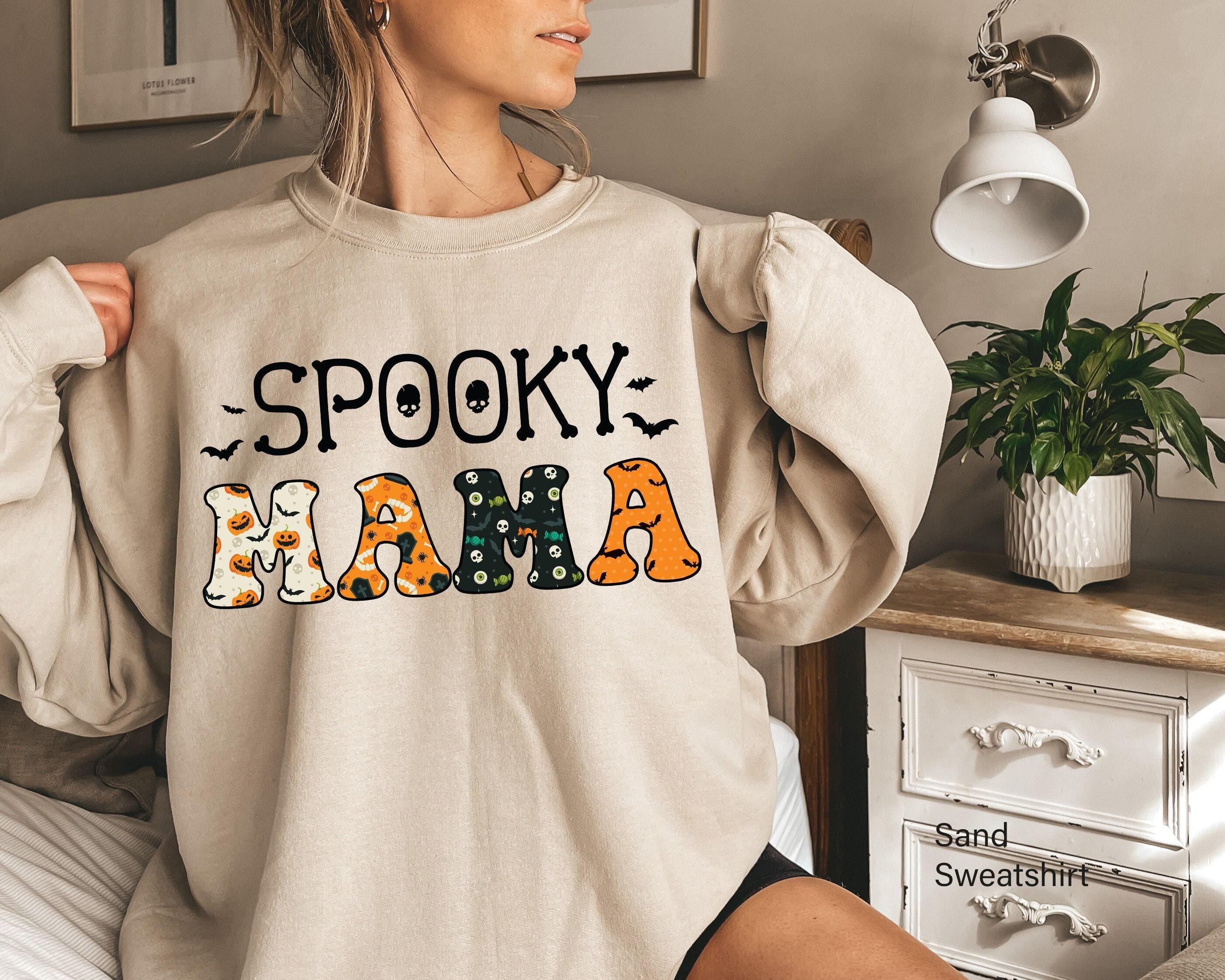 Spooky Mama Sweatshirt, Funny Halloween Shirt For Mom, Fall Shirt For Mom, Spooky Season Shirt,  Tshirt, Halloween Gifts